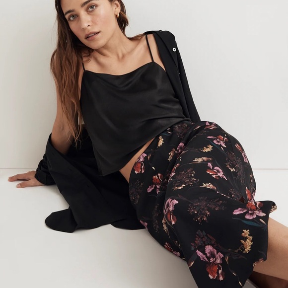 The Layton Midi Slip Skirt in Floral Cupro-Blend | Madewell - Picture 2 of 4